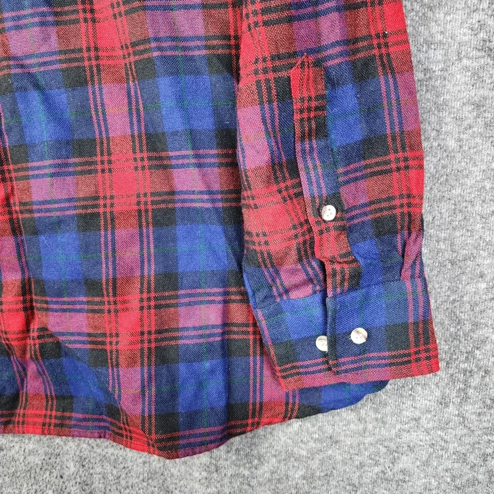 GFC Trading Co Plaid Shirt Jacket Mens XL Red Blue‎ Lined Flannel Shacket Korea